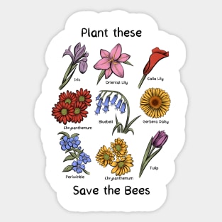 Plant These Save the Bees Botanical Vintage Floral Botanists Sticker